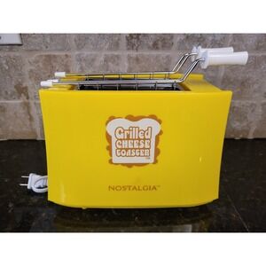 NOSTALGIA Grilled Cheese Maker Extra Large 2-Slot Toaster Yellow New No Box